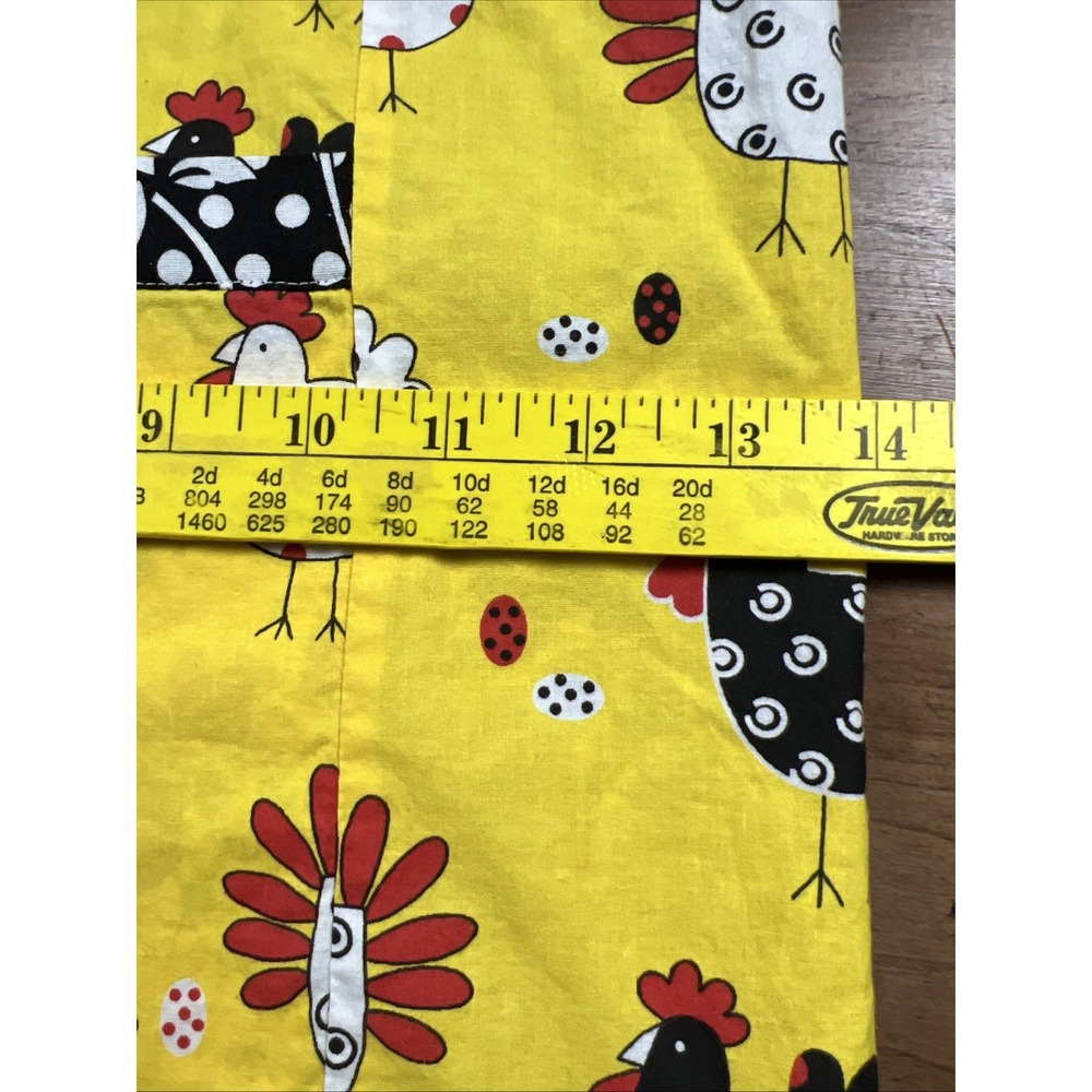 handmade tote bag Chickens Hens Reversible Cotton Double Handle Barnyard‎ Kitch - Picture 8 of 9